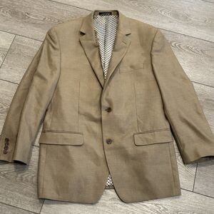 Michael Kors 42R Silk Wool Mens Blazer Suit Jacket Sport Coat Brown
